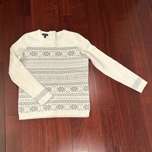 Talbots Petite P Fair isle Snowflake Sweater